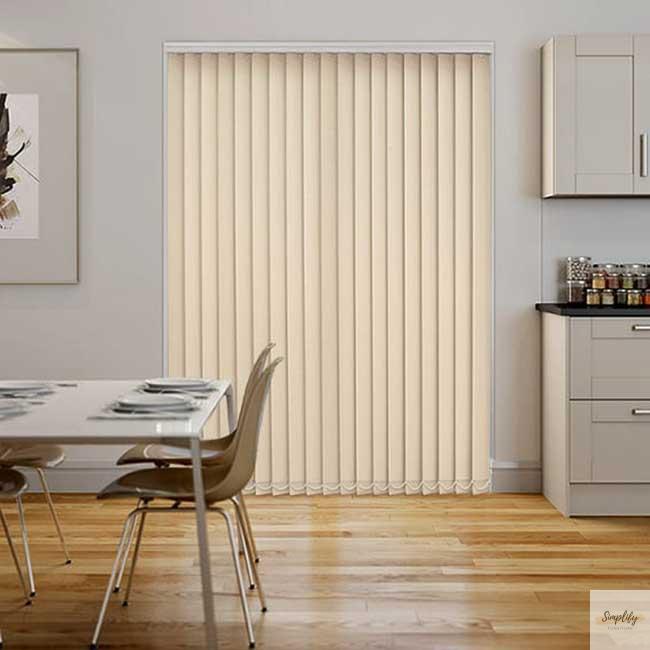 Rèm lá dọc màu bạc xỉu